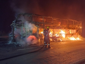 Incêndio em ônibus na BR-060